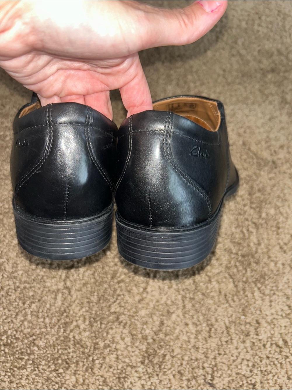 Clarks Markman Plain Black Leather Slip-on Loafer Shoe Mens Size 9M - Picture 5 of 7